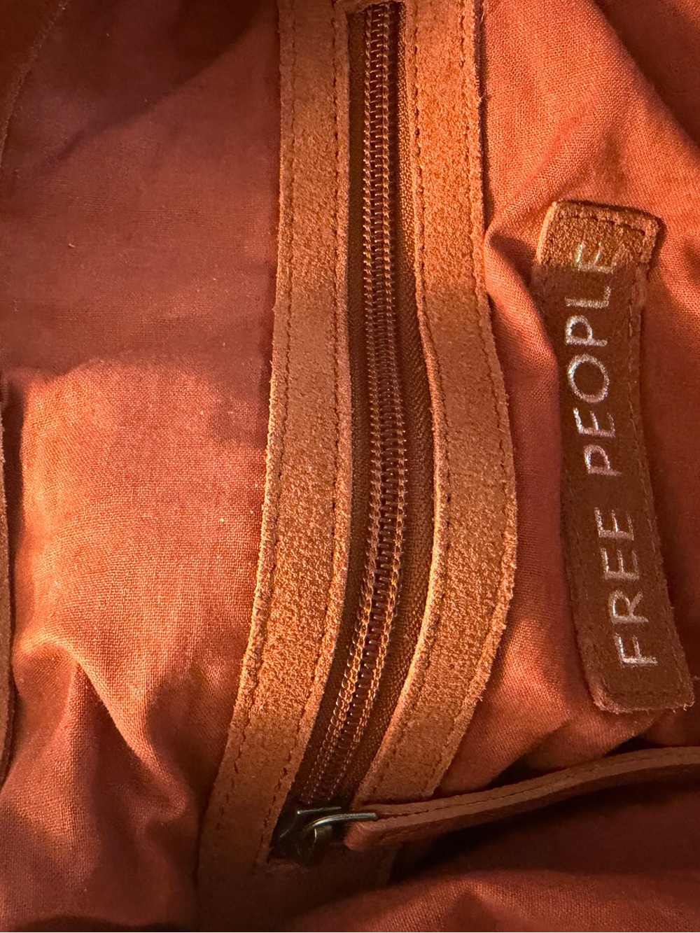 Free People Suzie Suede Slouchy Tote Bag Brown Leather NWT - Picture 12 of 13